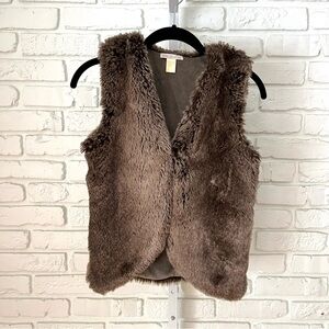 RH Faux Fur Vest | Fits Adult Petite XS | Brown Neutral | Cozy Layer